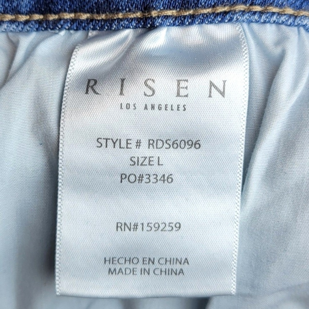 Risen Denim Pencil Midi Skirt Large Coastal Cowgirl Western Boho Jean Skirt - Picture 6 of 9